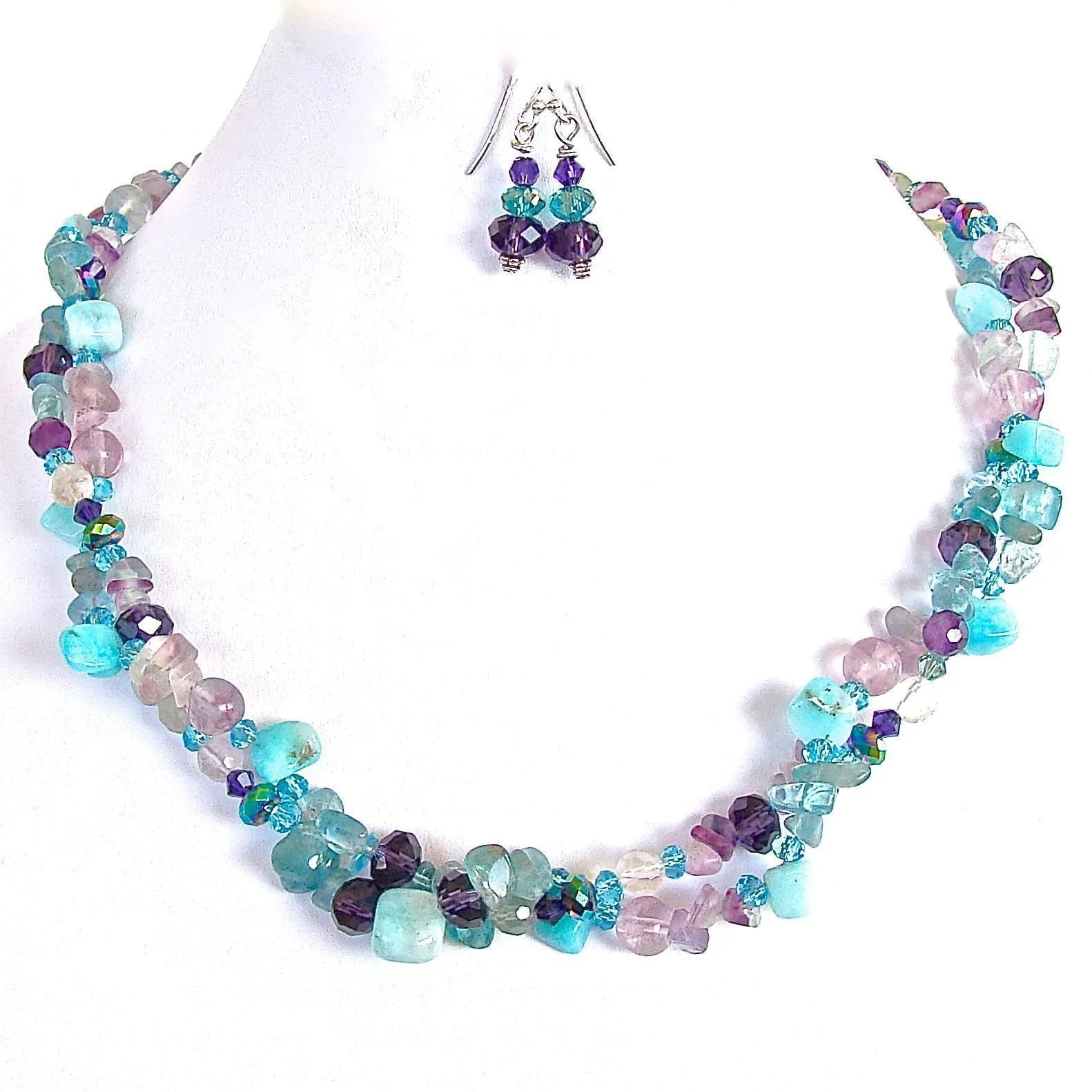 Mermaid: Aqua and Purple Necklace Set