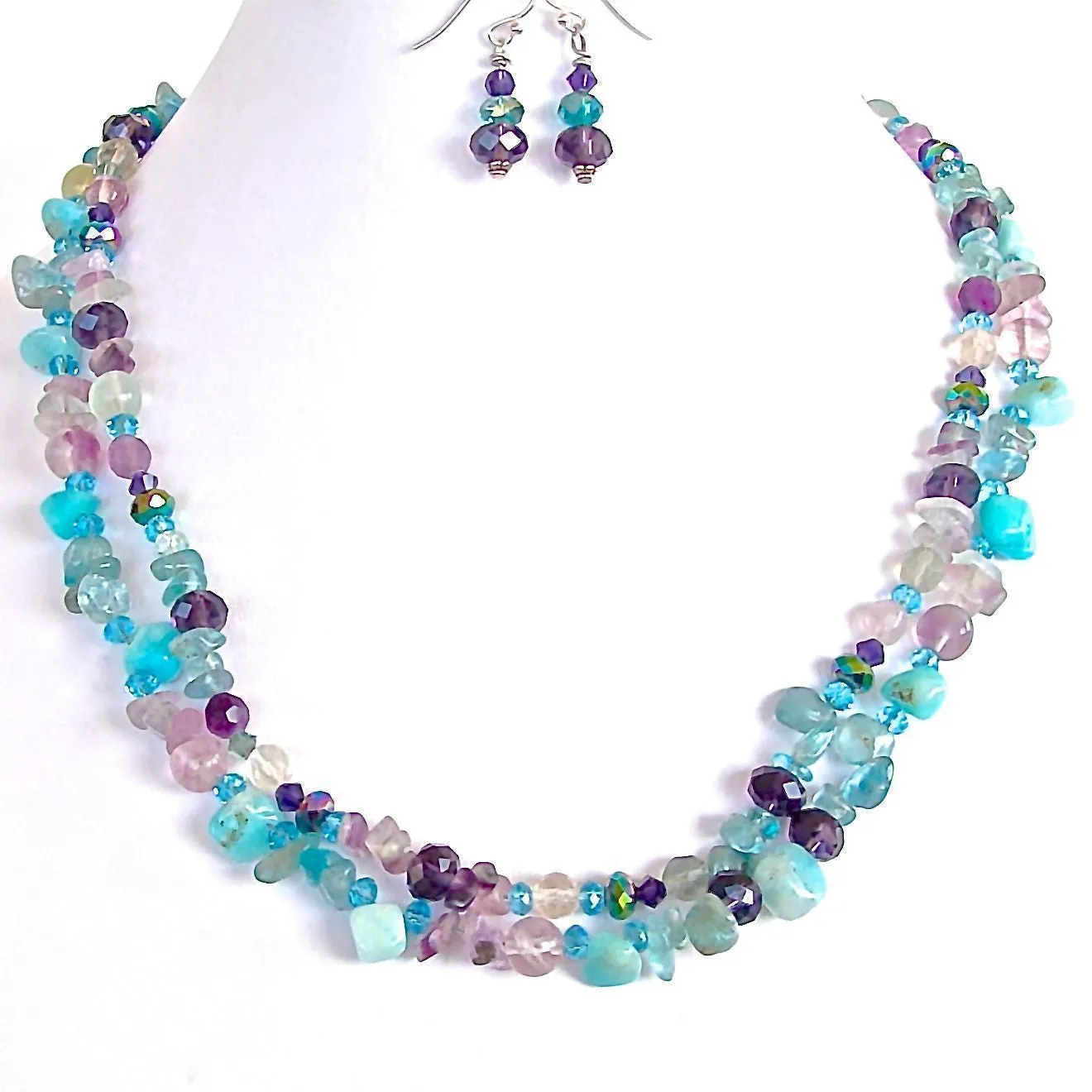 Mermaid: Aqua and Purple Necklace Set
