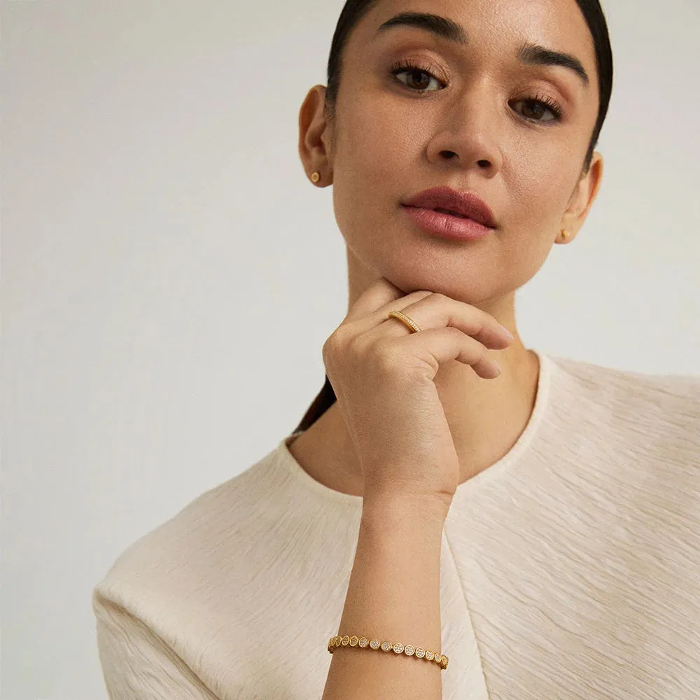 Mirabeau Pave Bracelet - White Topaz/Gold