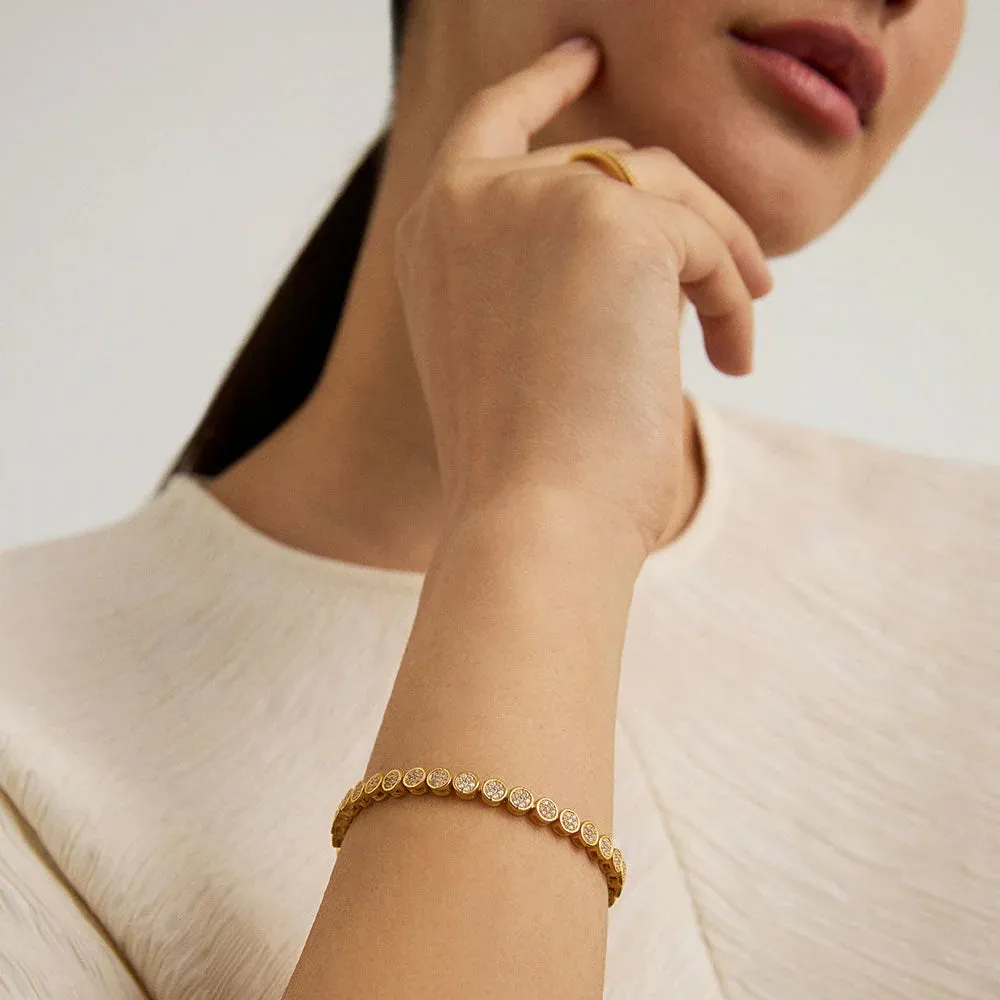 Mirabeau Pave Bracelet - White Topaz/Gold