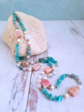 Mixed Gemstone Necklace - Long