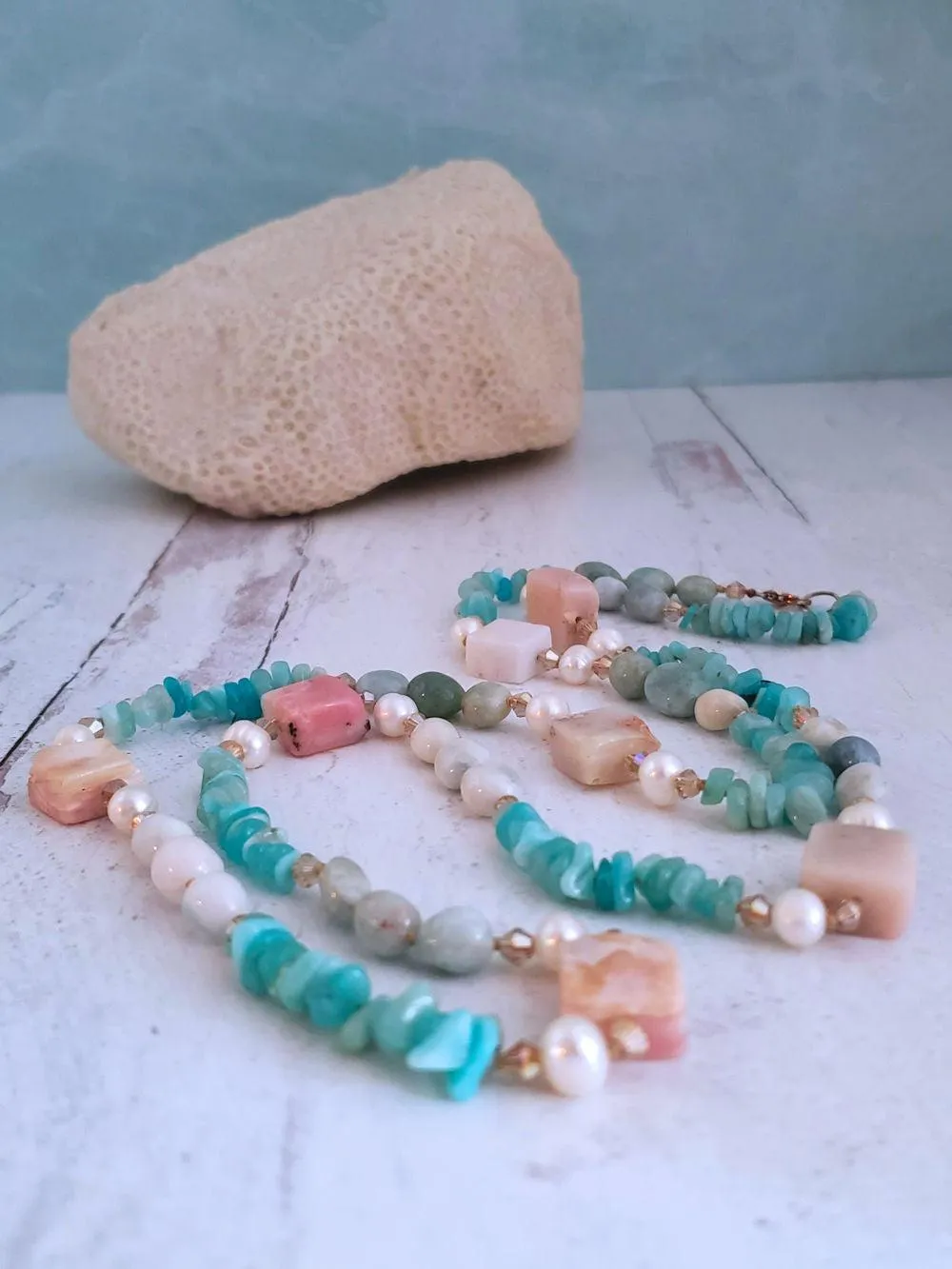 Mixed Gemstone Necklace - Long