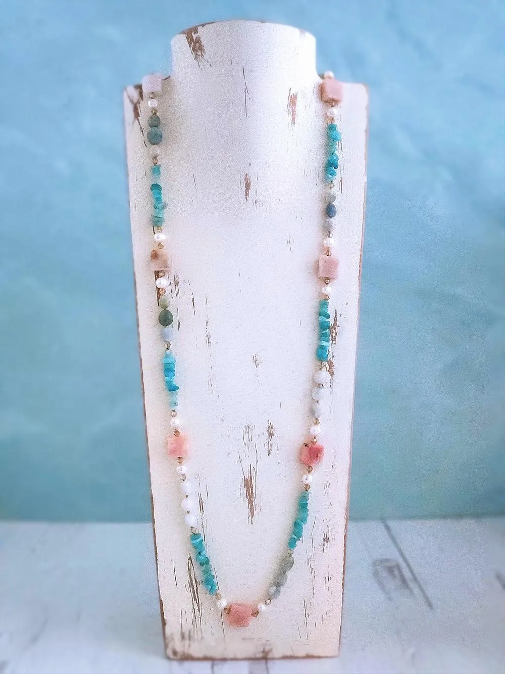 Mixed Gemstone Necklace - Long