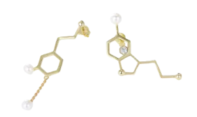 Molecule Structure Pearl Stud Earrings