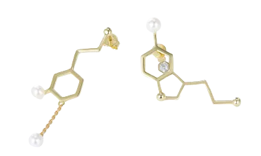 Molecule Structure Pearl Stud Earrings
