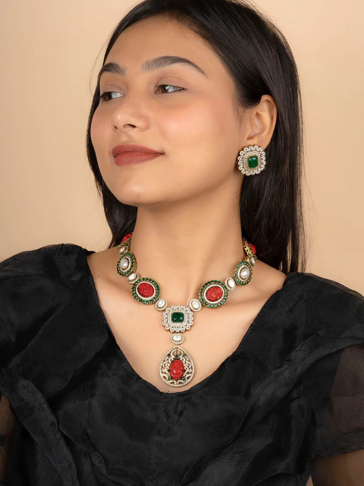 Multicolor Moissanite Necklace Set - MO-S71GRA