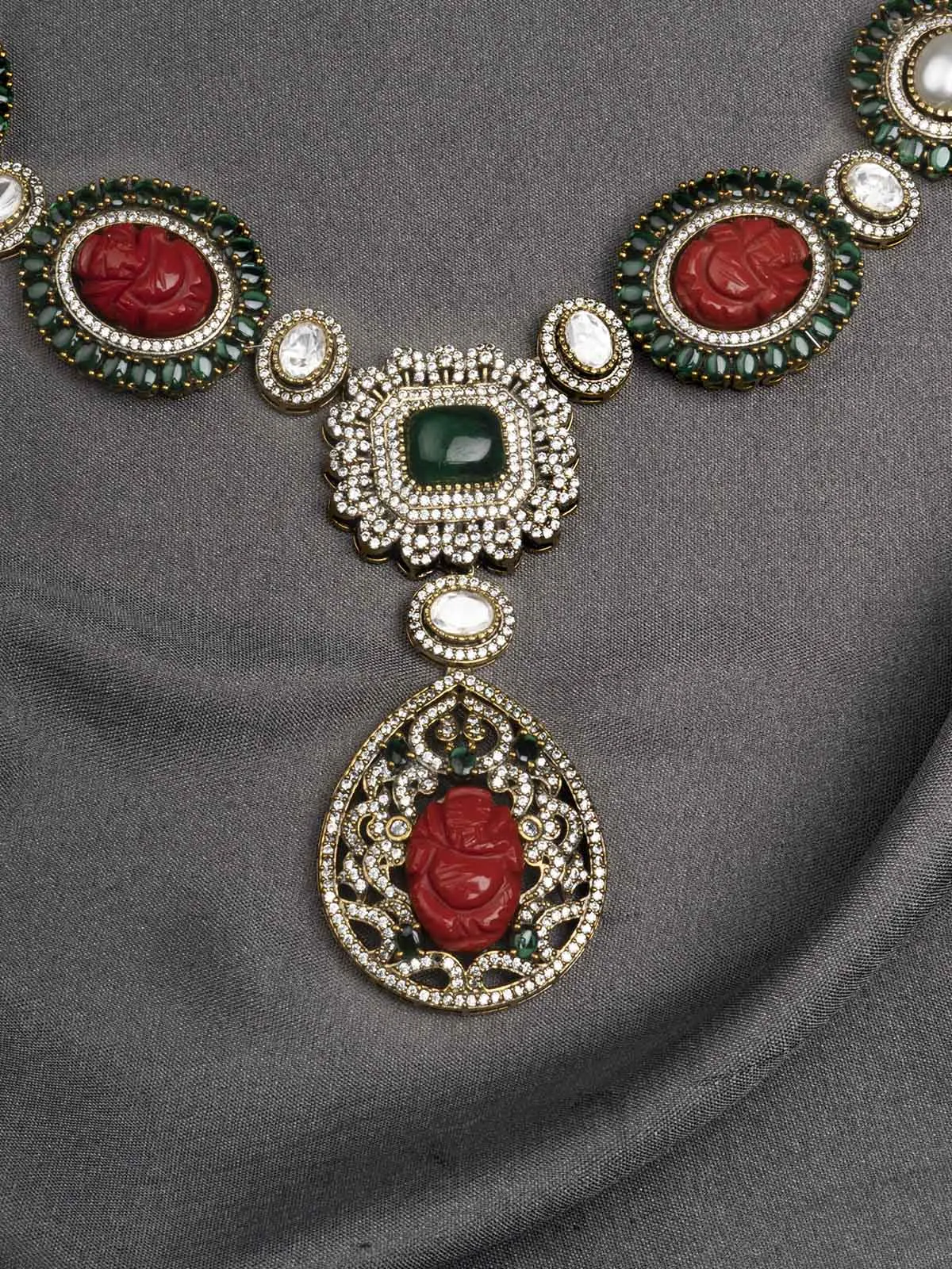 Multicolor Moissanite Necklace Set - MO-S71GRA