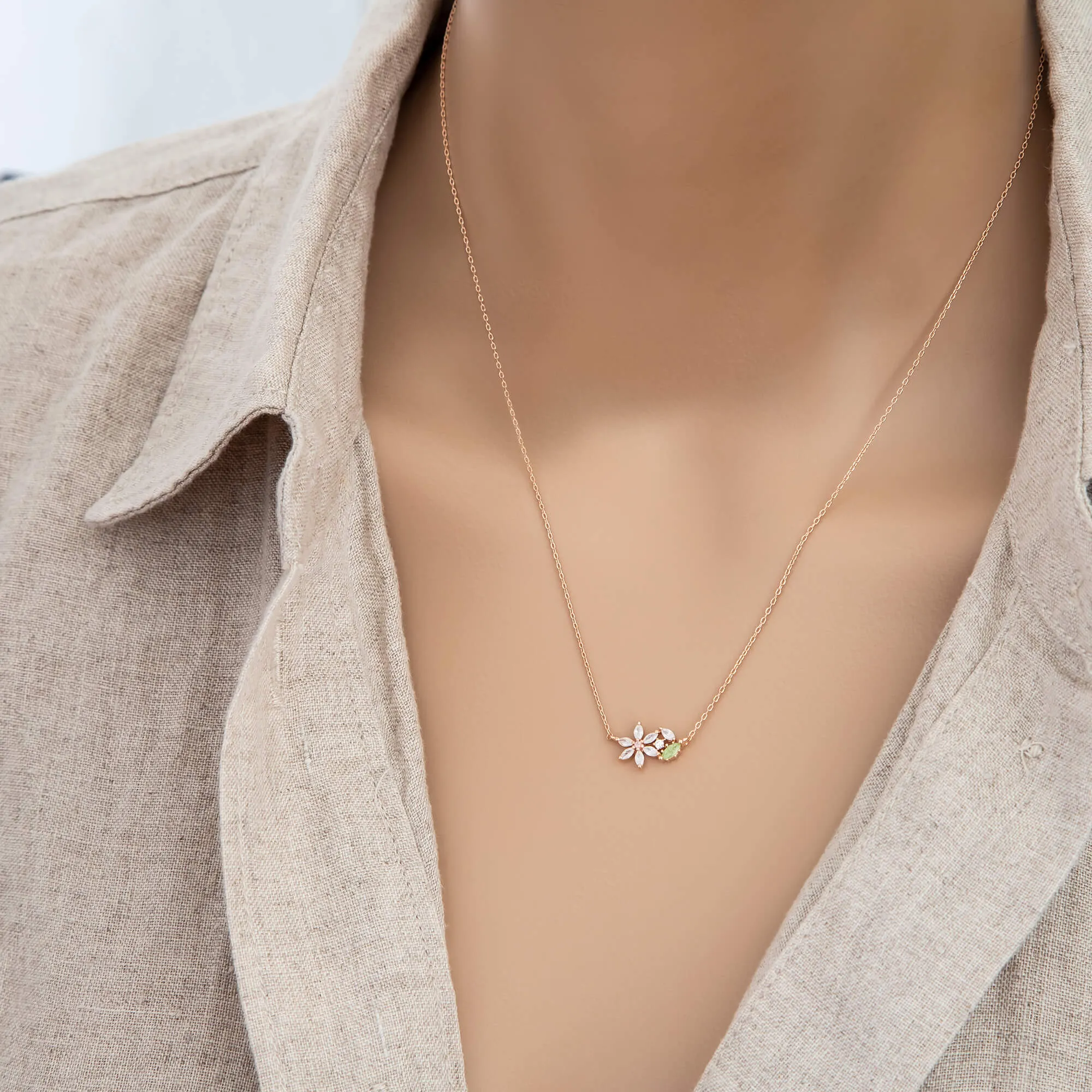 Necklace Flower and Leaves