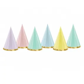 Pastel Party Hats (6 pack)