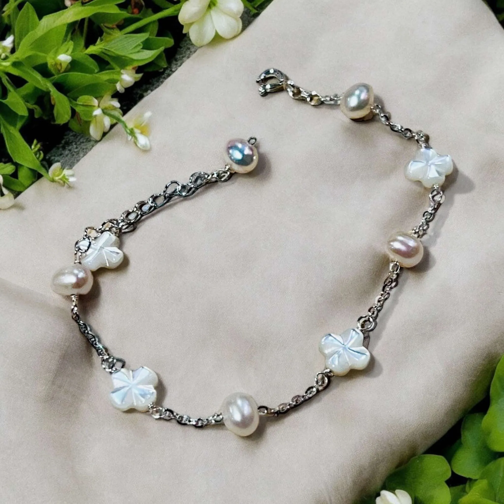 Pearl Charm Bracelet