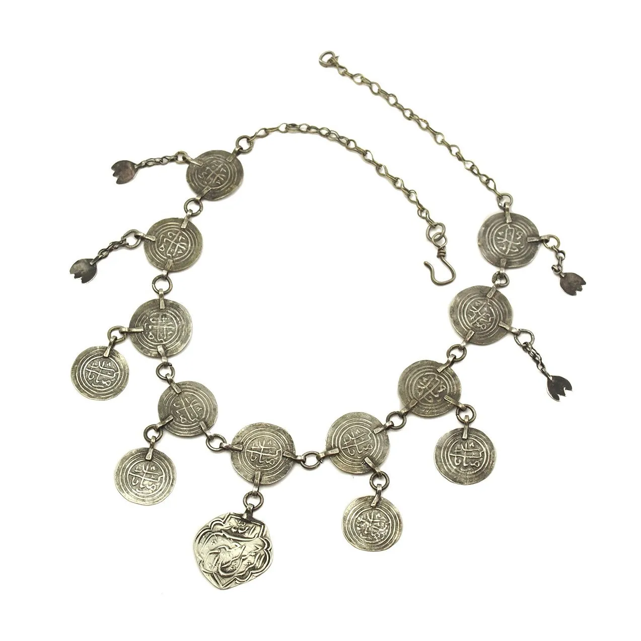 Persian Silver Charm Necklace