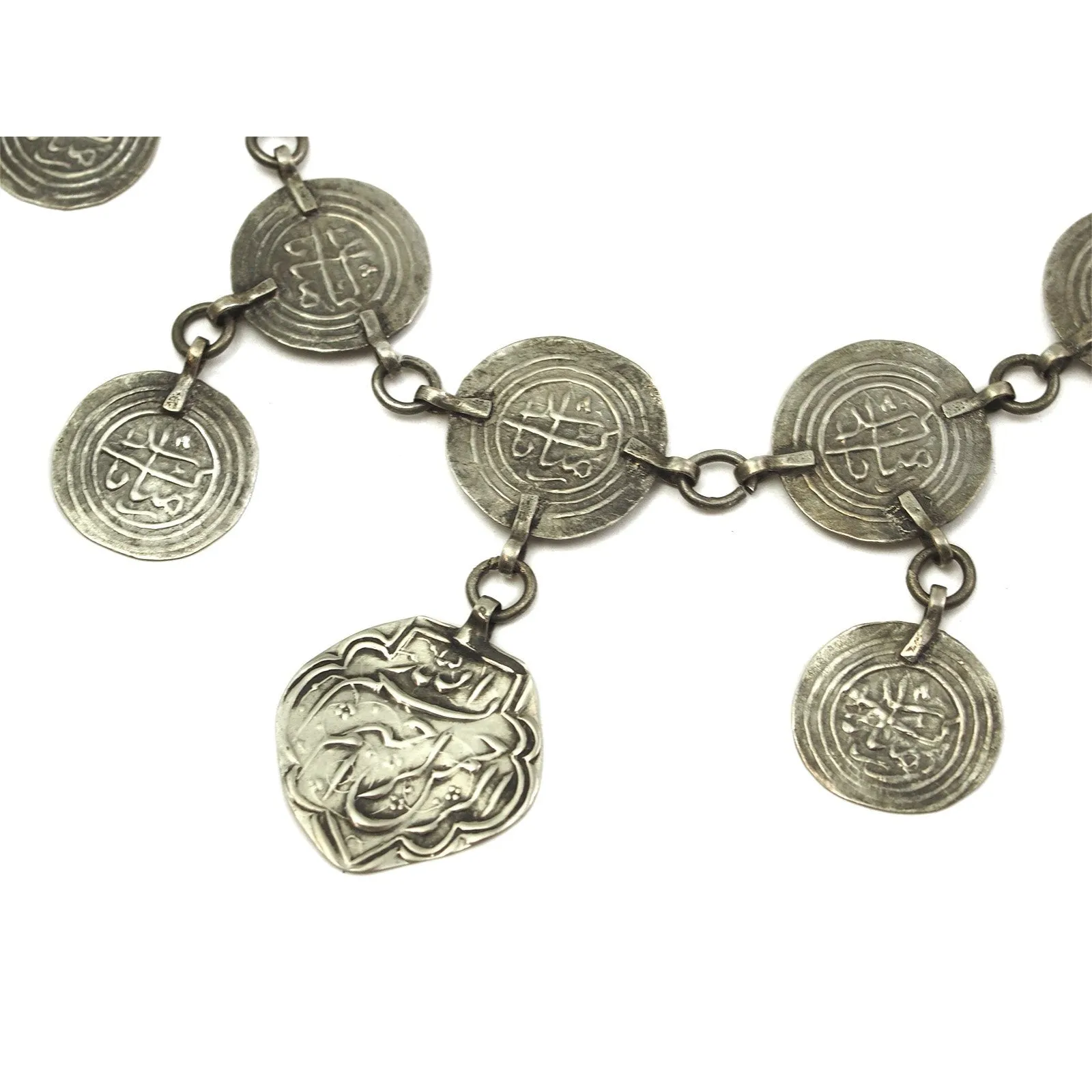 Persian Silver Charm Necklace