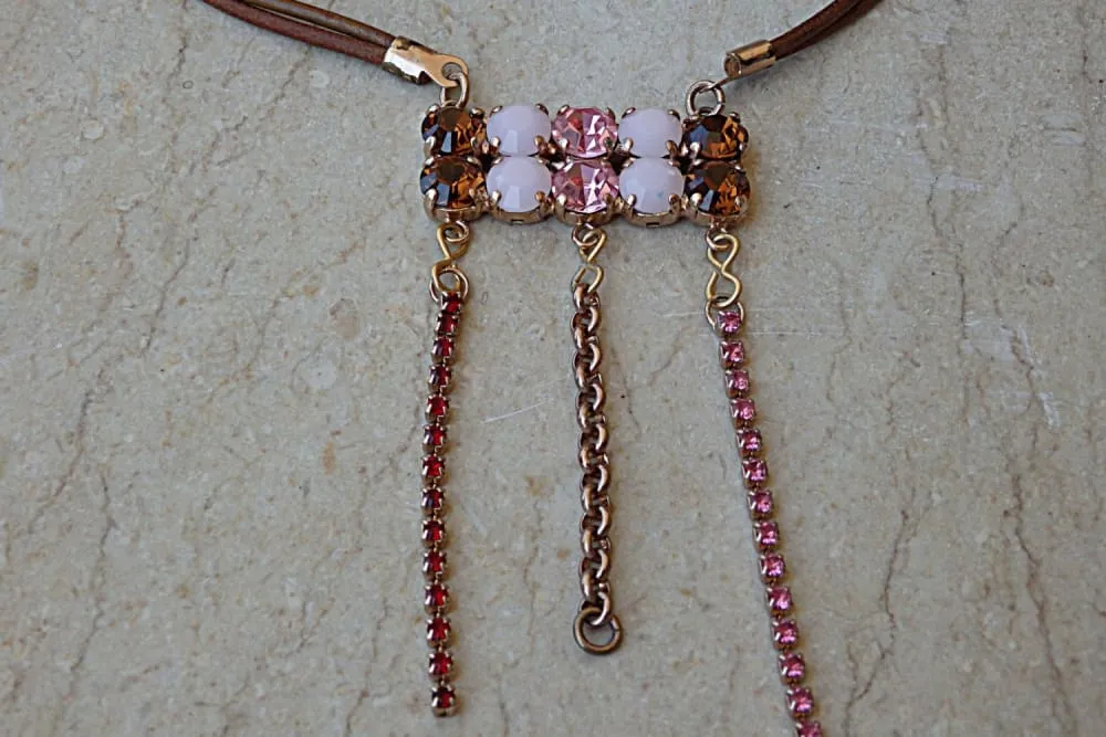 Pink Rebeka bib necklace