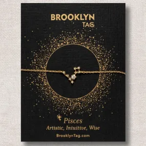 Pisces Zodiac Constellation Bracelet with Zircon