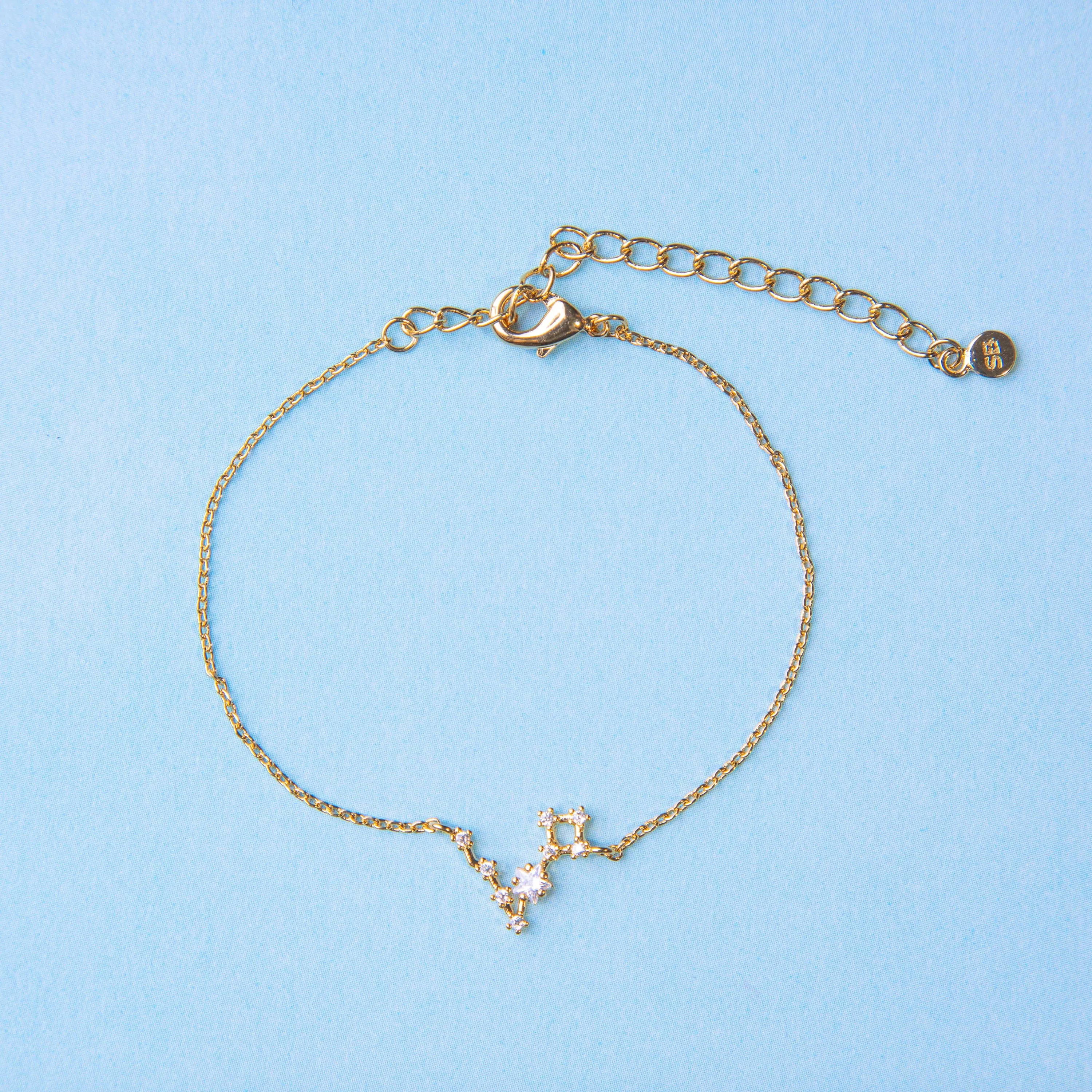 Pisces Zodiac Constellation Bracelet with Zircon