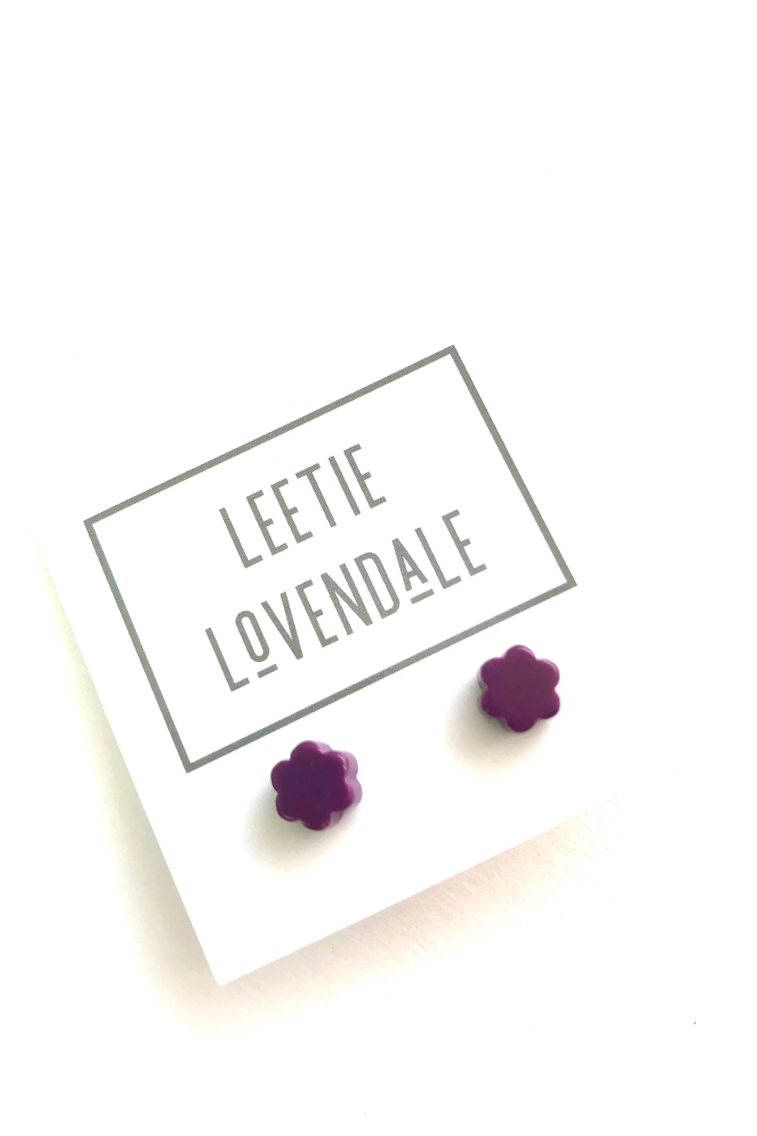 Purple Deco Daisy Stud Earrings