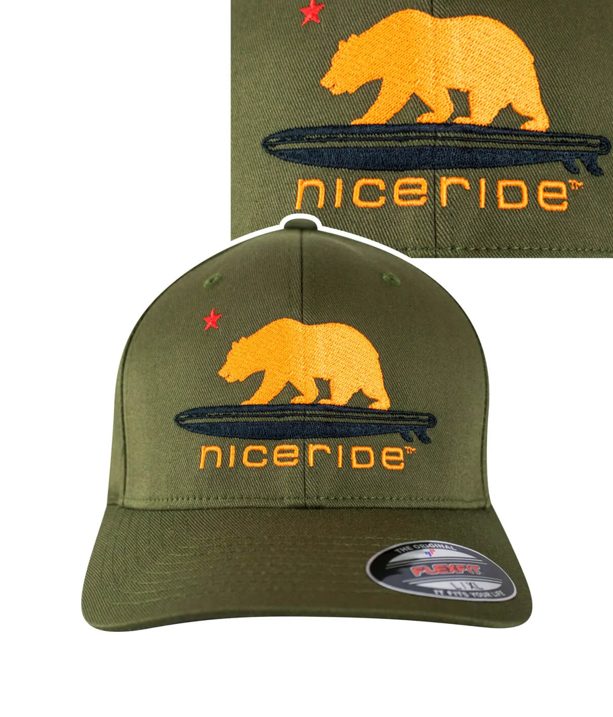 "Hang 20 - Neon Orange" Classic Flexfit Baseball Cap