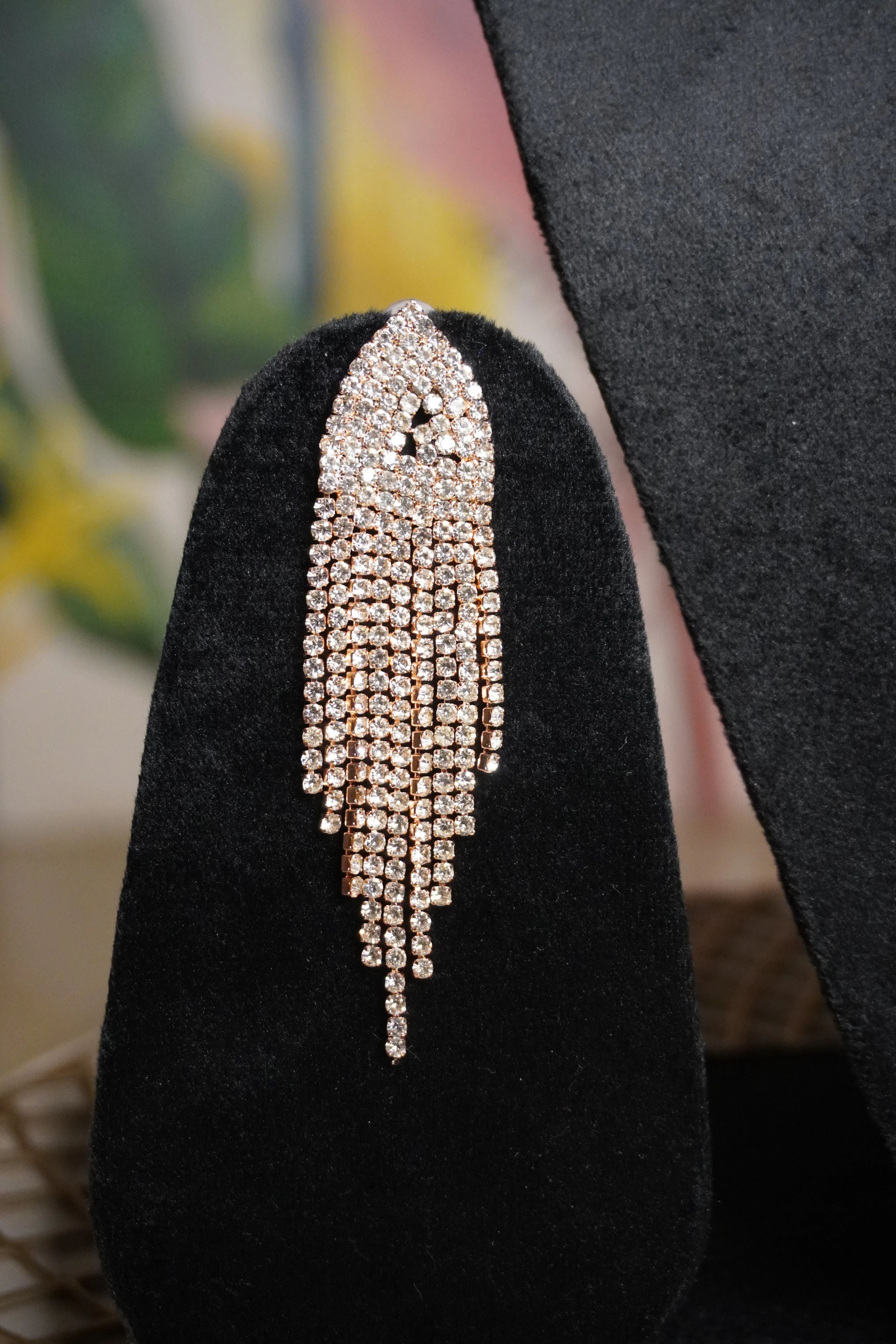 Rose Gold Colour Diamond work Necklace with Earring