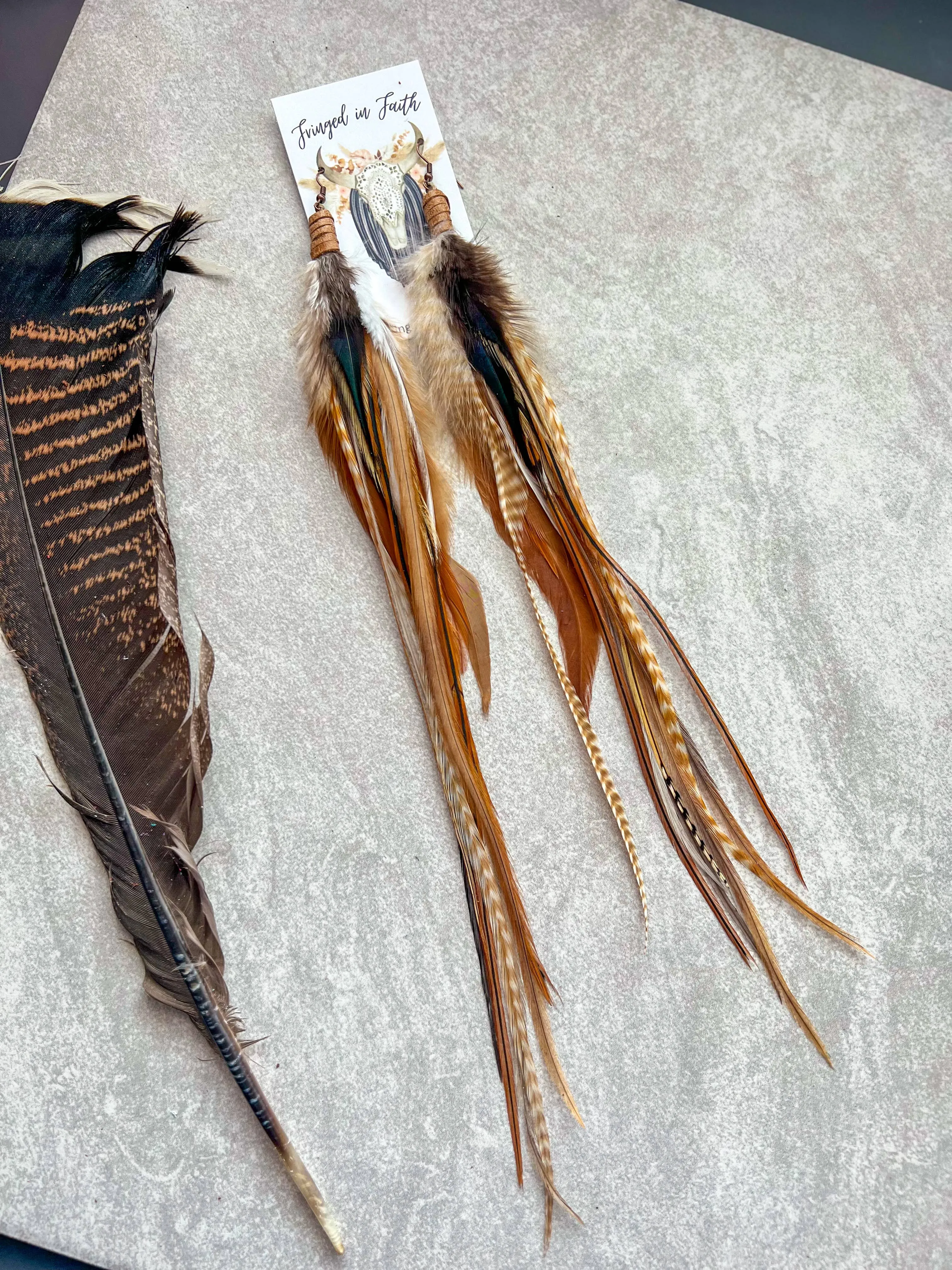 Saco Feather Earrings (Brown)