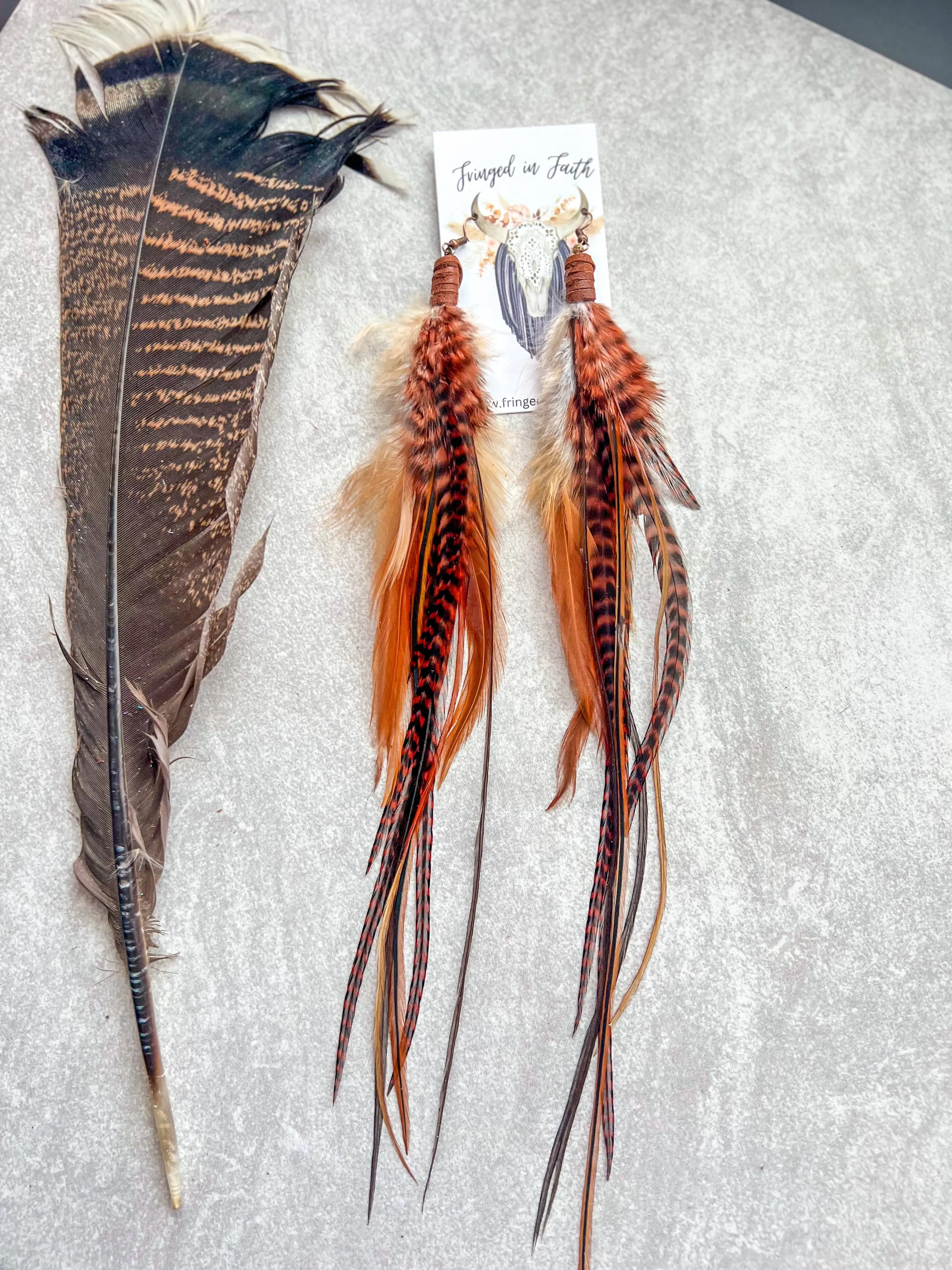Saco Feather Earrings (Brown)
