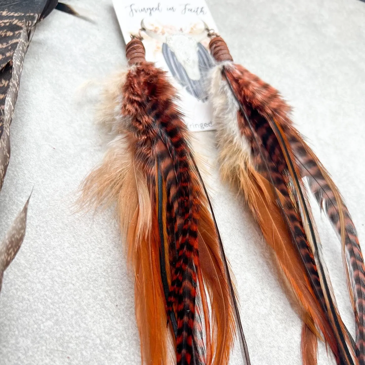 Saco Feather Earrings (Brown)