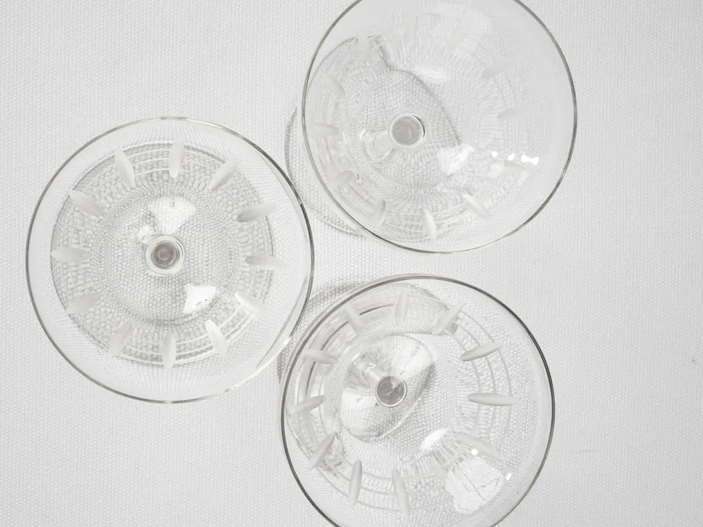 Set of 10 antique French Champagne coupes
