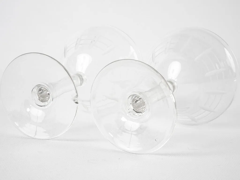 Set of 10 antique French Champagne coupes
