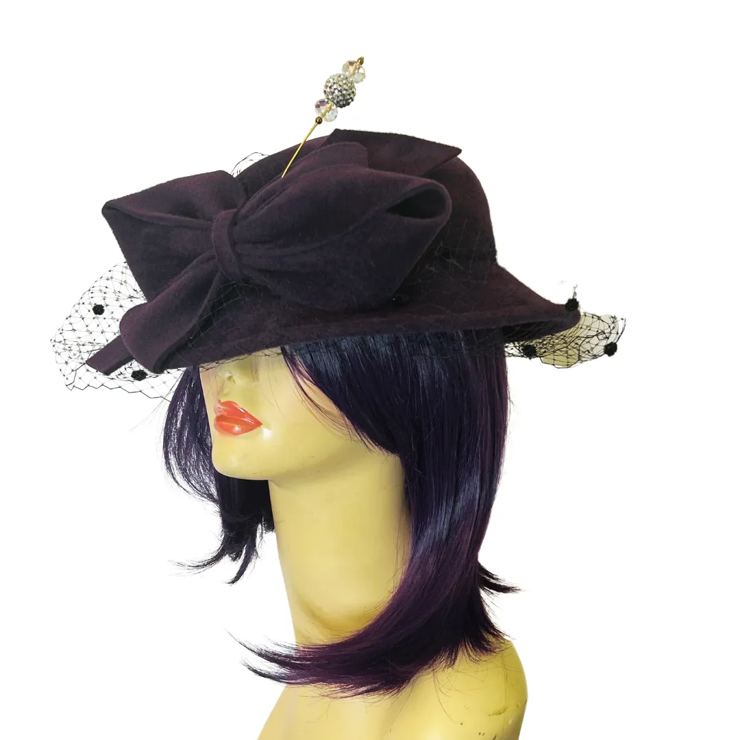 Small Velour Hat Netting Veil