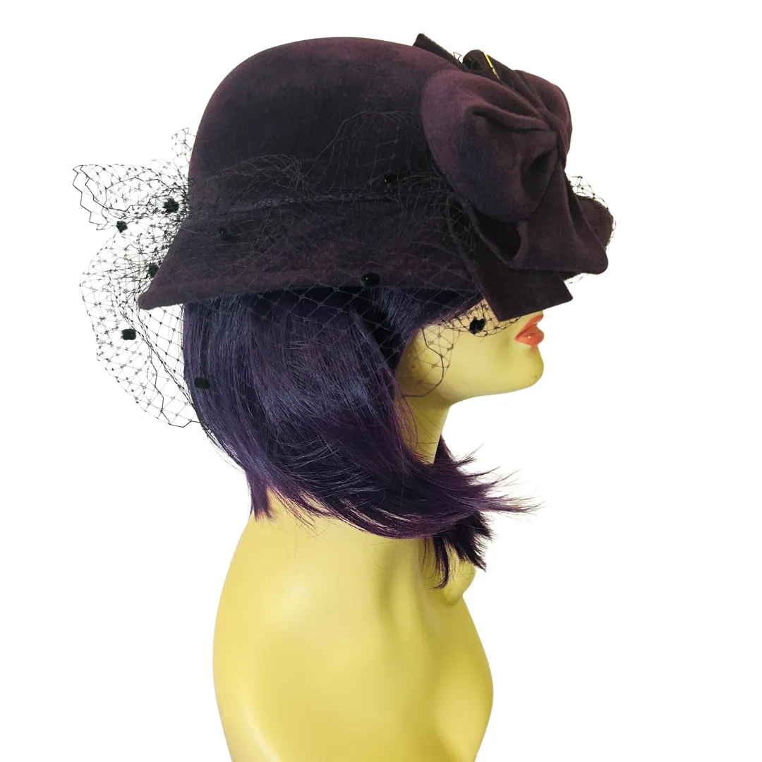 Small Velour Hat Netting Veil