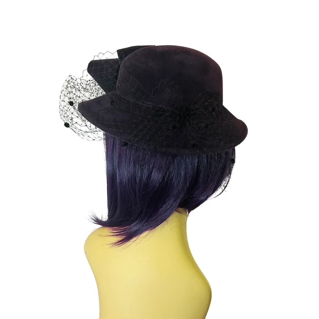 Small Velour Hat Netting Veil