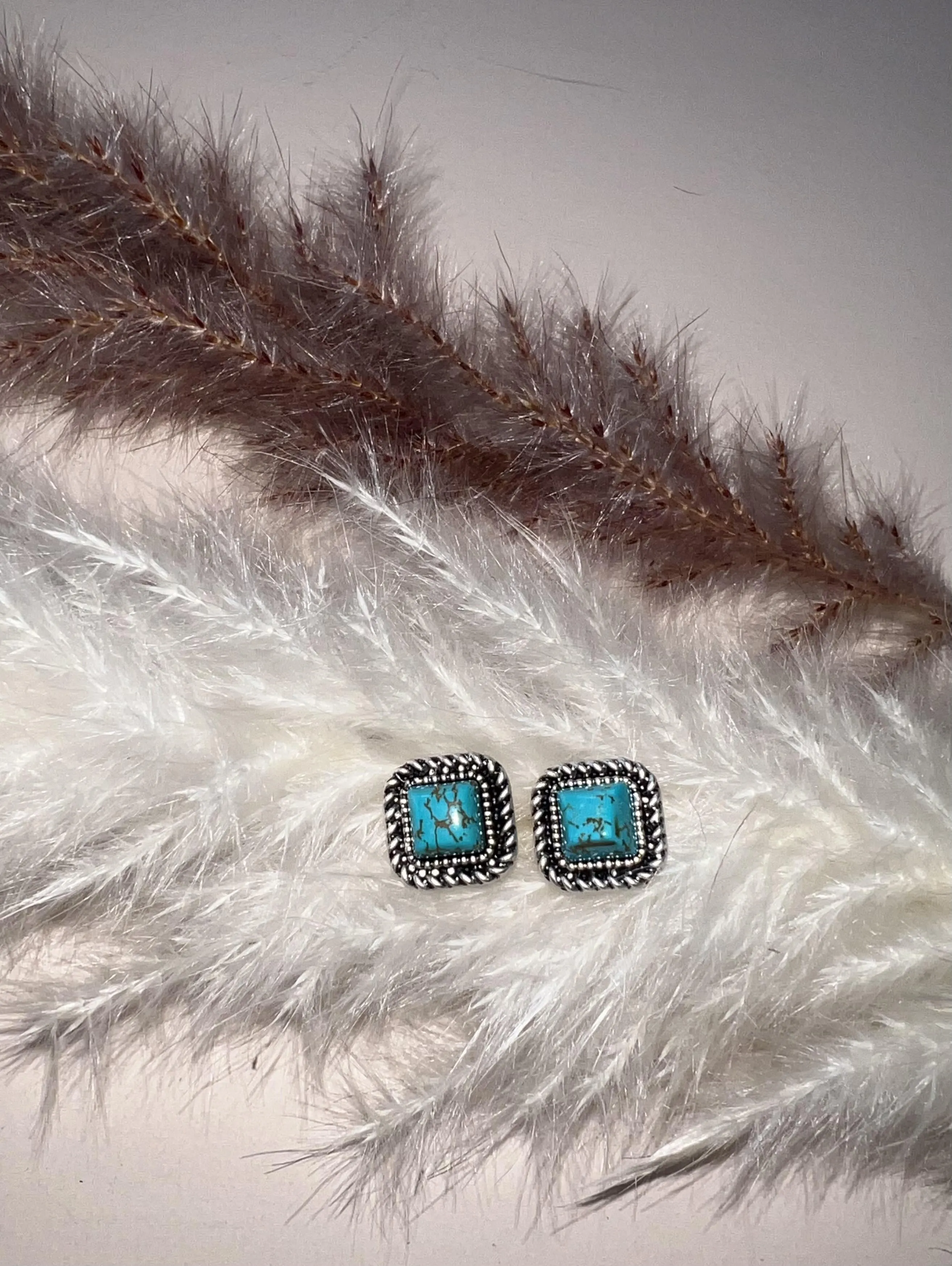 Square Turquoise studs