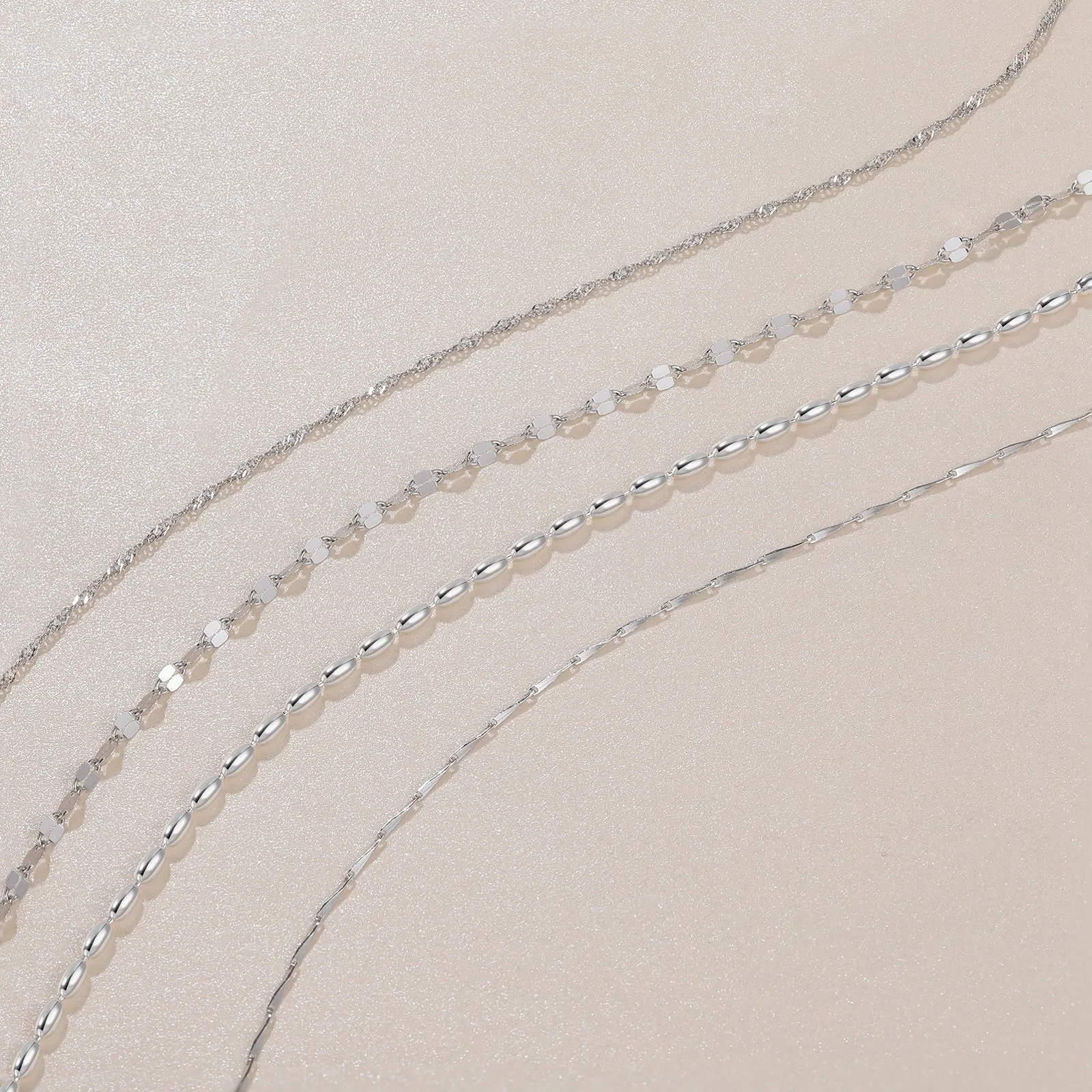 Sterling Silver Teardrop Beaded Necklace