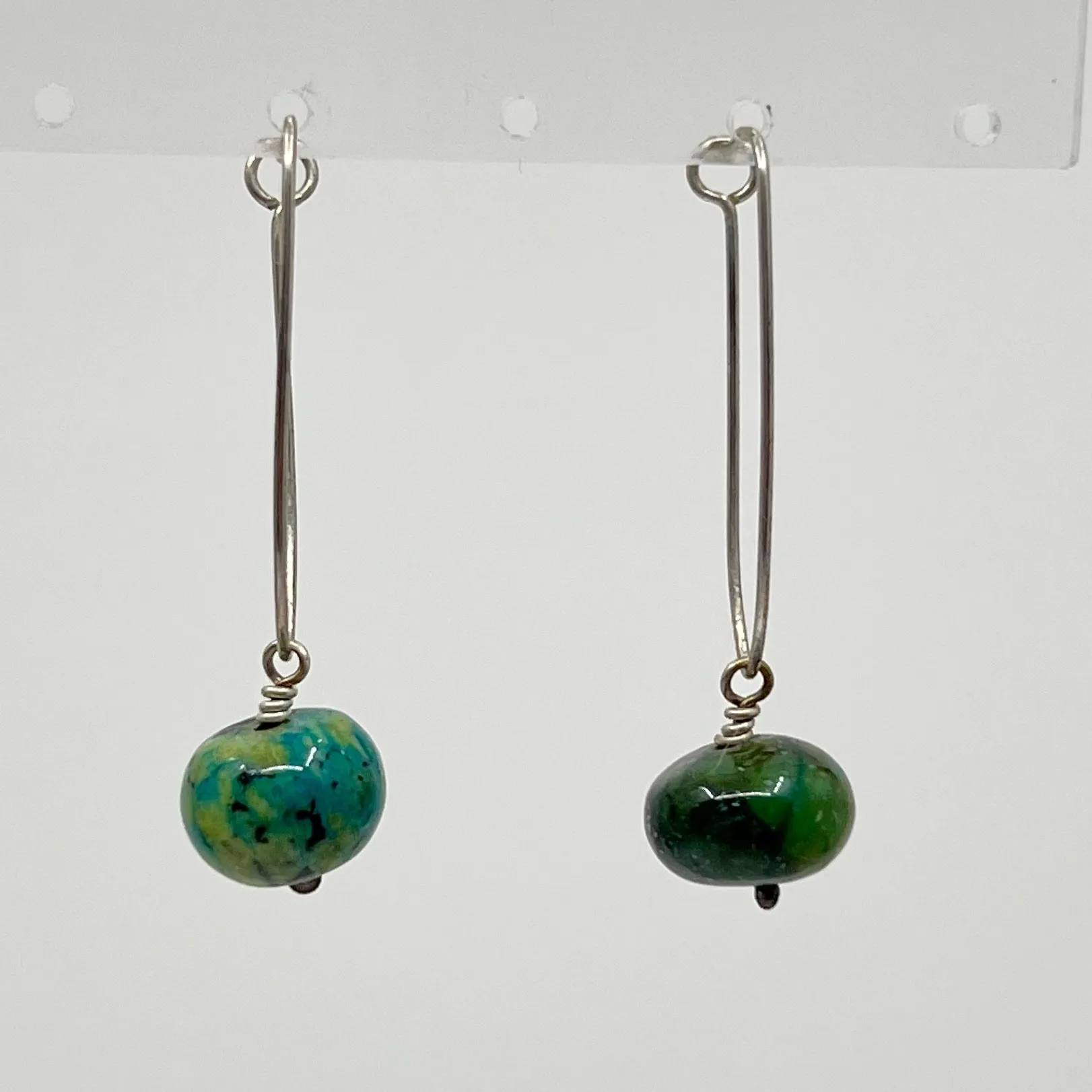 Sterling silver turquoise bead earrings GM123