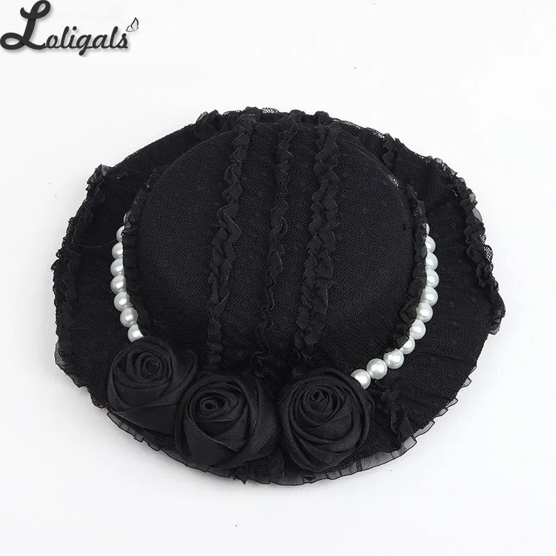 Sweet Black Mini Top Hat Cute Lolita Headpiece