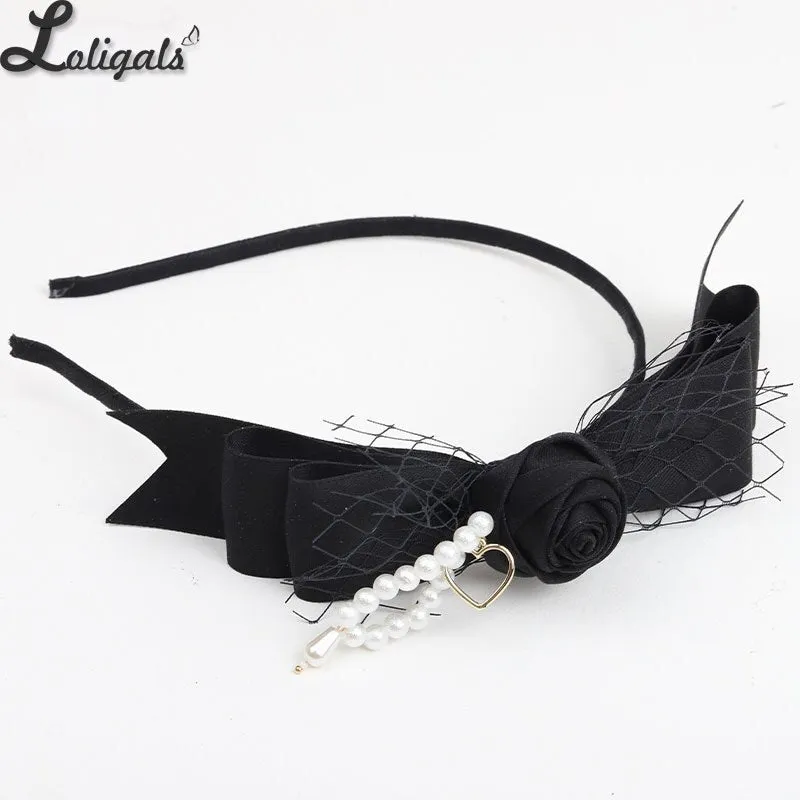 Sweet Black Mini Top Hat Cute Lolita Headpiece