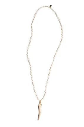Tess   Tricia Fawn and Moss Antler Tip Necklace