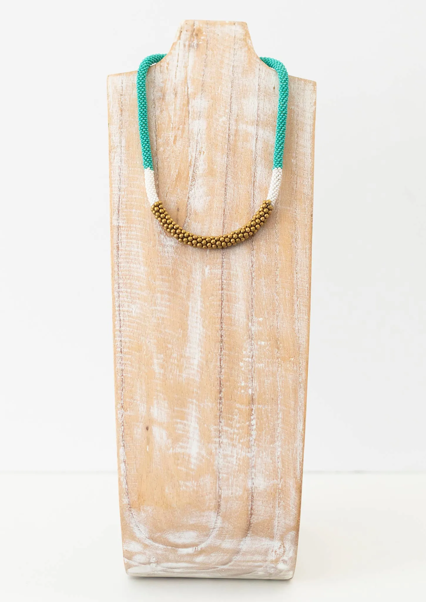 The Golden Division Necklace- Aquamarine