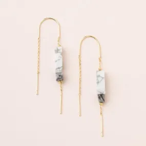 Thread Earring Howlite/Black/Gold