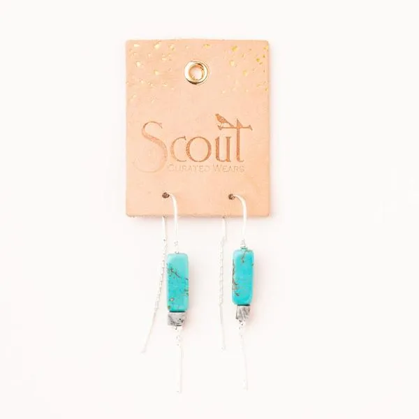 Thread Earring Turq/Black/Silver