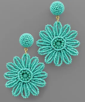 Turquoise Beaded Flower