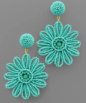 Turquoise Beaded Flower