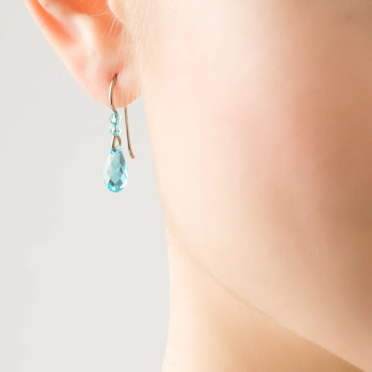 Turquoise Crystal Titanium Earrings