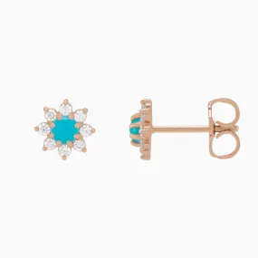 Turquoise Flower Studs