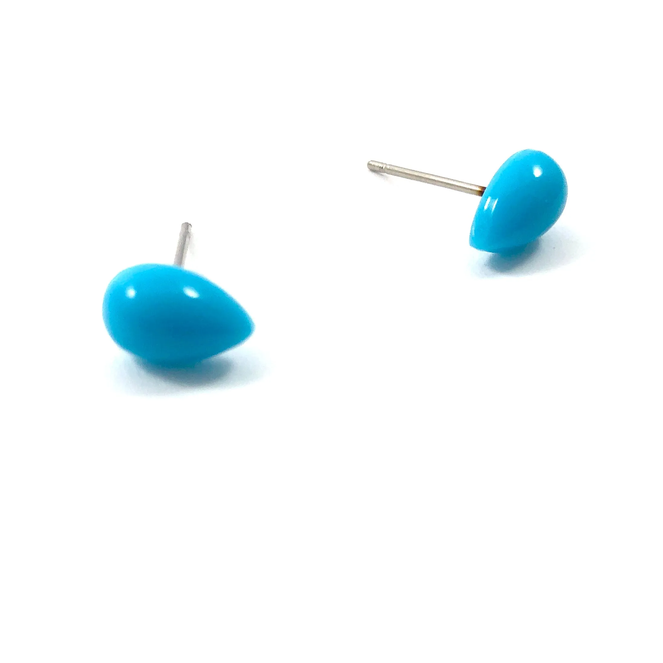Turquoise Teardrop Lucite Stud Earrings