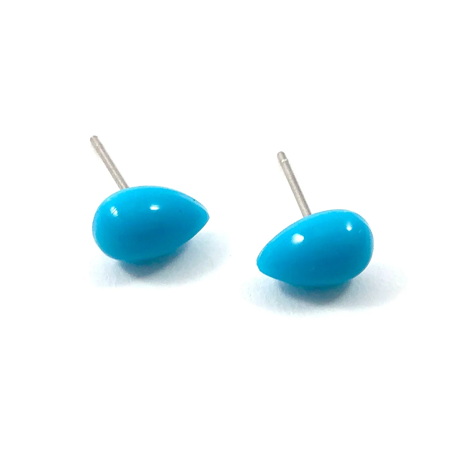 Turquoise Teardrop Lucite Stud Earrings