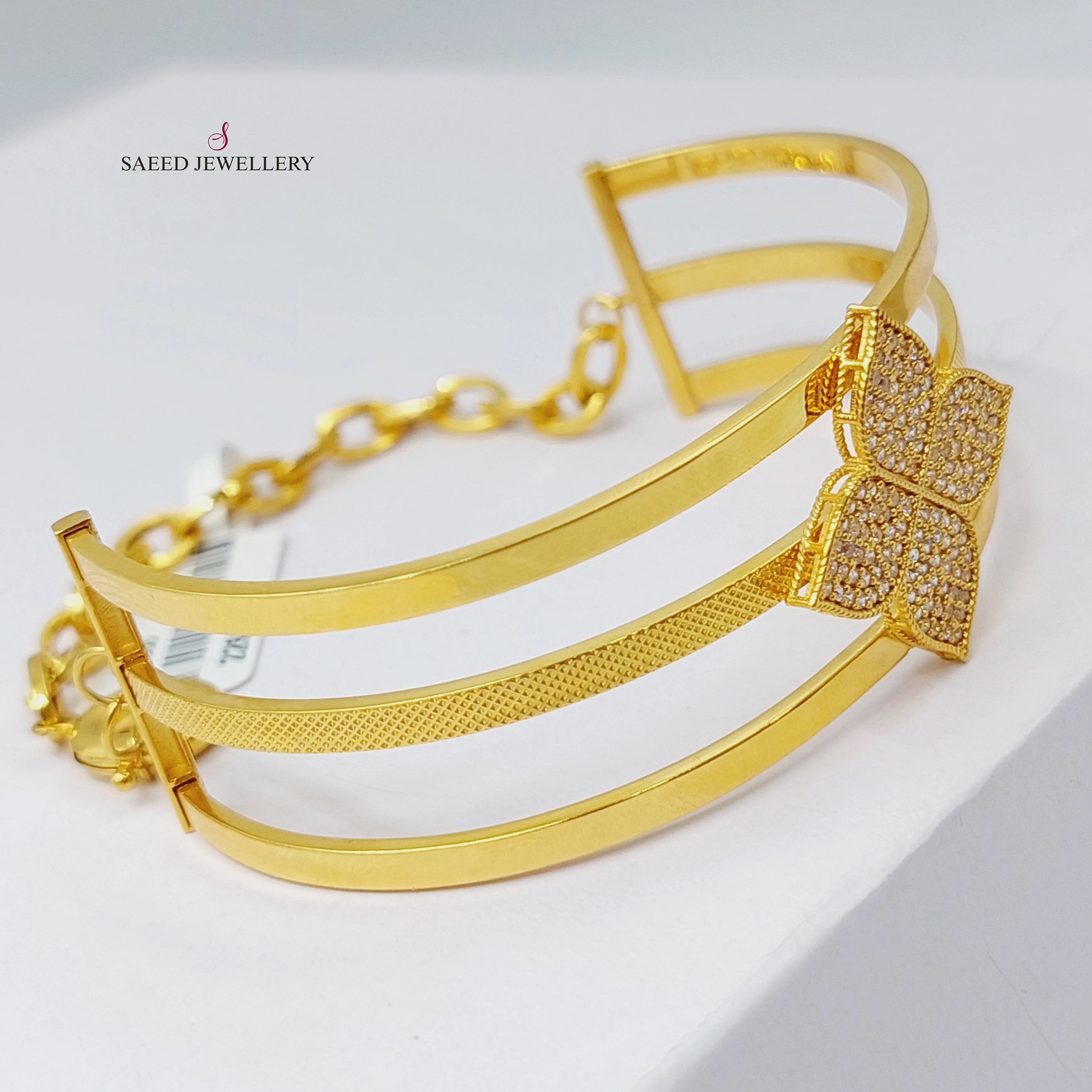 Zircon Studded Fancy Bangle Bracelet